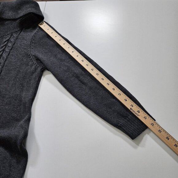 Jessica Sweater Dress Women XL Gray LS Cable Knit Turtleneck Western Cottagecore - Picture 7 of 16